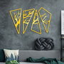 Wallity Bough Quad G Decoración de Pared de Metal Dorada (4 Piezas)